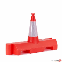  Kerbcone Traffic Cone System - Road Cone and Kerb Section (Red) with D2 Sleeve