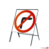 No Right Turn - UK Temporary Road Sign: Metal Frame Suppliers