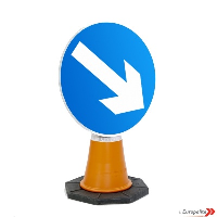 Keep Right - UK Temporary Road Sign: Cone Mounted Suppliers