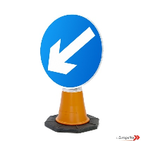 Keep Left - UK Temporary Road Sign: Cone Mounted Suppliers