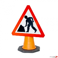 Men At Work - UK Temporary Road Sign: Cone Mounted Distributors