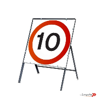 10mph - UK Temporary Road Sign: Metal Frame Distributors