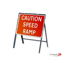 Caution Speed Ramp - Metal Framed UK Temporary Road Sign Distributors