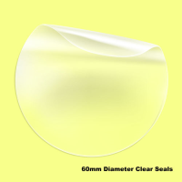 60mm Circular Clear Seals - Packaging Seals / Closers For Garden Centres