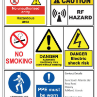 Metallic Warning Stickers