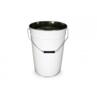 25 litre White Tapered Tinplate Pail