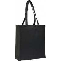 10oz Black Canvas Shopper Bag With Gusset