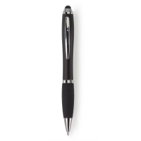 Ballpen with black rubber grip and stylus