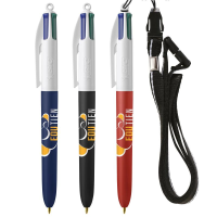 BIC&#174; 4 Colours Soft with Lanyard Screen Printing