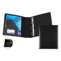 Black Belluno PU A4 Extra Wide Ring Binder