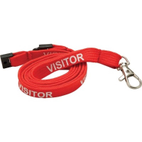 Custom Tubular Lanyard with VISITOR printed - 10mm