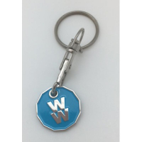 Enamelled trolley coin keyring