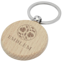 Giovanni beech wood round keychain