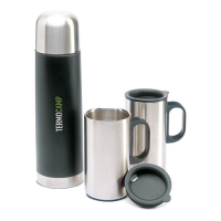 Insulation flask with 2 mugs