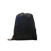 Kids Black Polyester Drawstring Sports Bag