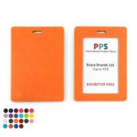 PU Landscape ID Card Holder for a Lanyard or Clip