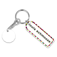 Recycled NEW &#163; Rectangle Trolley Mate Keyring (unprinted coin)