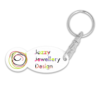 Recycled OLD &#163; Trolley Stick Oval Keyring