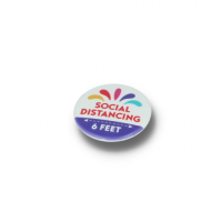 SOCIAL DISTANCING BUTTON BADGE - 37MM CIRCLE