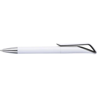 White ballpen with geometric swan neck