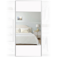 Mirrored White Wardrobe Door 950x2000mm