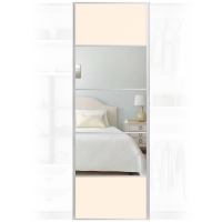 Quality Mirrored Cream Wardrobe Door 650x2000mm For Home DIY