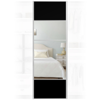 Quality Mirrored Black Wardrobe Door 650x2000mm For Home DIY