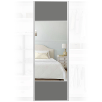 Quality Mirrored Grey Wardrobe Door 650x2000mm For Home DIY