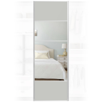 Quality Mirrored Light grey Wardrobe Door 650x2000mm For Home DIY