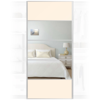 Quality Mirrored Cream Wardrobe Door 950x2000mm For Home DIY