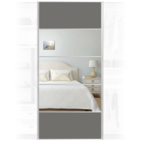Quality Mirrored Grey Wardrobe Door 950x2000mm For Home DIY