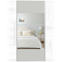 Quality Mirrored Light grey Wardrobe Door 950x2000mm For Home DIY
