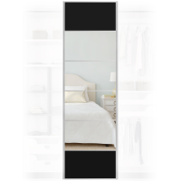 Quality XXL Mirrored Black Wardrobe Door 650x2400mm For Home DIY