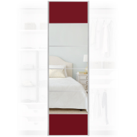 Quality XXL Mirrored Maroon Wardrobe Door 650x2400mm For Home DIY