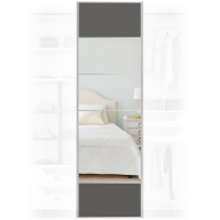 Quality XXL Mirrored Grey Wardrobe Door 650x2400mm For Home DIY