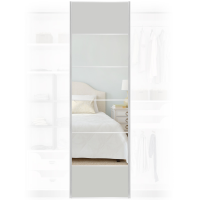 Quality XXL Mirrored Light grey Wardrobe Door 650x2400mm For Home DIY