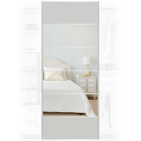 Quality XXL Mirrored Light grey Wardrobe Door 950x2400mm For Home DIY
