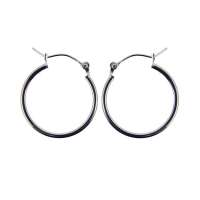  24mm 925 Sterling Silver Creole Earrings With Lever Catches