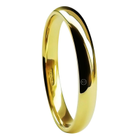  3mm 9ct Yellow Gold Light Court Comfort Wedding Rings Bands