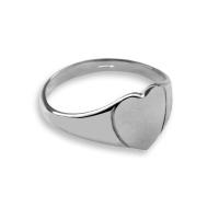  925 Silver Child's Plain Heart Shaped Signet Rings 8 x 8mm