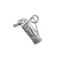  925 Solid Sterling Silver 3D Golf Clubs Charm