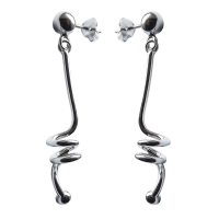  925 Sterling Silver 42mm x 9mm Twist Drop Earrings & Posts