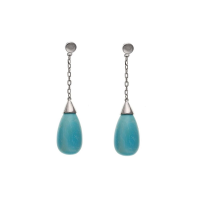  925 Sterling Silver And Turquoise Drop Earrings