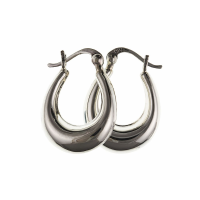  925 Sterling Silver Creole Earrings With Lever Catches