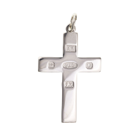  925 Sterling Silver Hallmark Feature Cross 35 x 23mm with Optional Hanging Chain