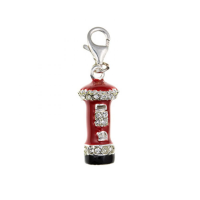  925 Sterling Silver Inlayed Post Box Charm