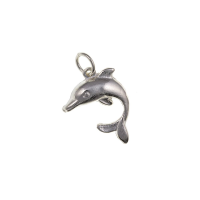  925 Sterling Silver Jumping Dolphin Charm