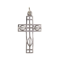  925 Sterling Silver Mackintosh Style Cross 35 x 20mm with Optional Hanging Chain