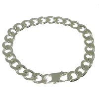  925 Sterling Silver Men's Heavy Curb Bracelet 21.1g