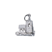  925 Sterling Silver Opening Old Church Charm 3.1g